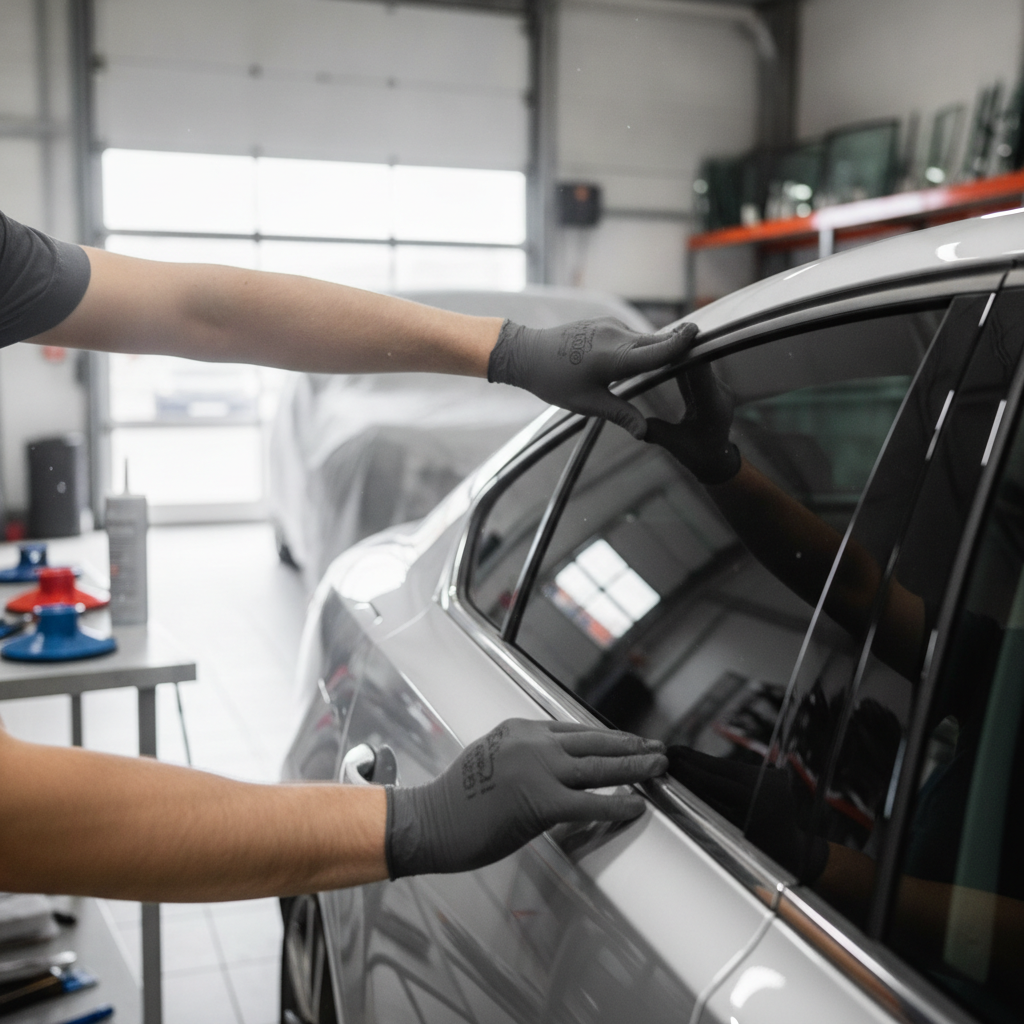 Car Rear Window Replacement no peoples faces just hand